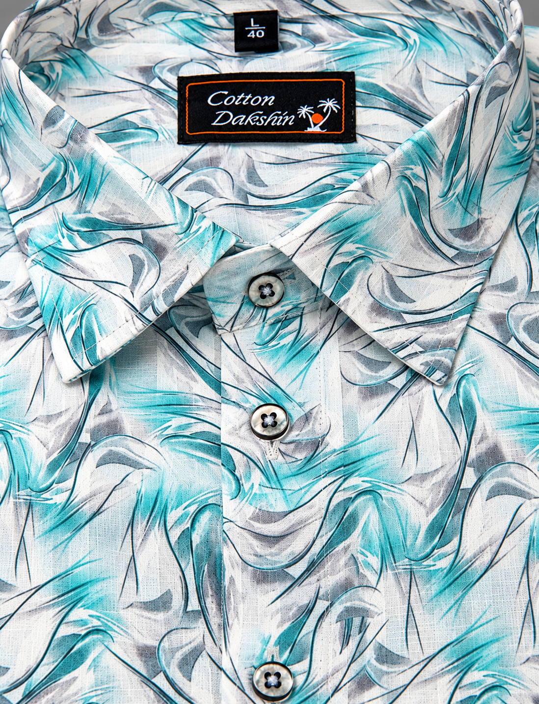 Cotton Printed white Rama Mix Zickzack Print Shirts for Men
