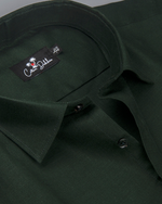 Cotton Bottle Green Colour Shirts for Men