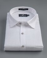 Blended Linen White Shirts For Men