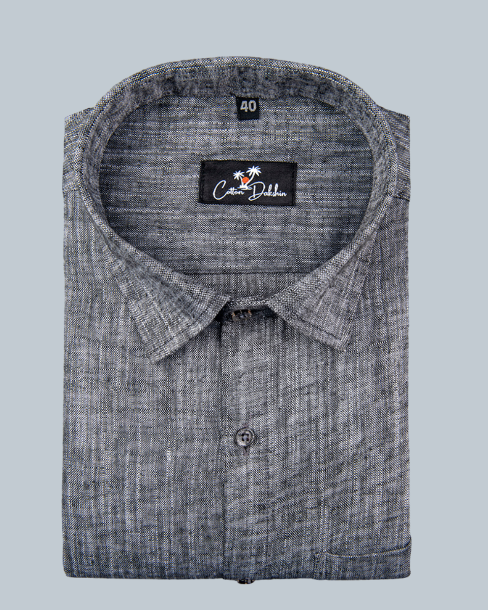 Linen Dark Grey Colour Shirt for Men