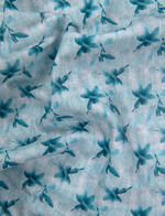 Linen Prime Light Blue with Dark Blue Flower Print Shirts for Men