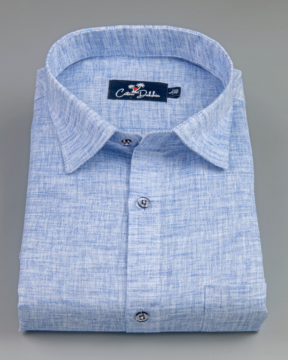 Linen Sky Blue Colour shirts for Men