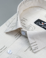 Gloster Cream with Mahendi Print shirts for Men