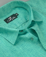 Linen Rama Green Colour shirts for Men