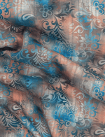 Cotton Printed Blue with Orange Mix Print Shirts for Men