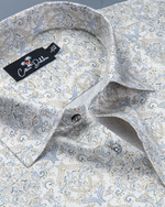 Cotton Cream with Rajwada Print Shirts for Men