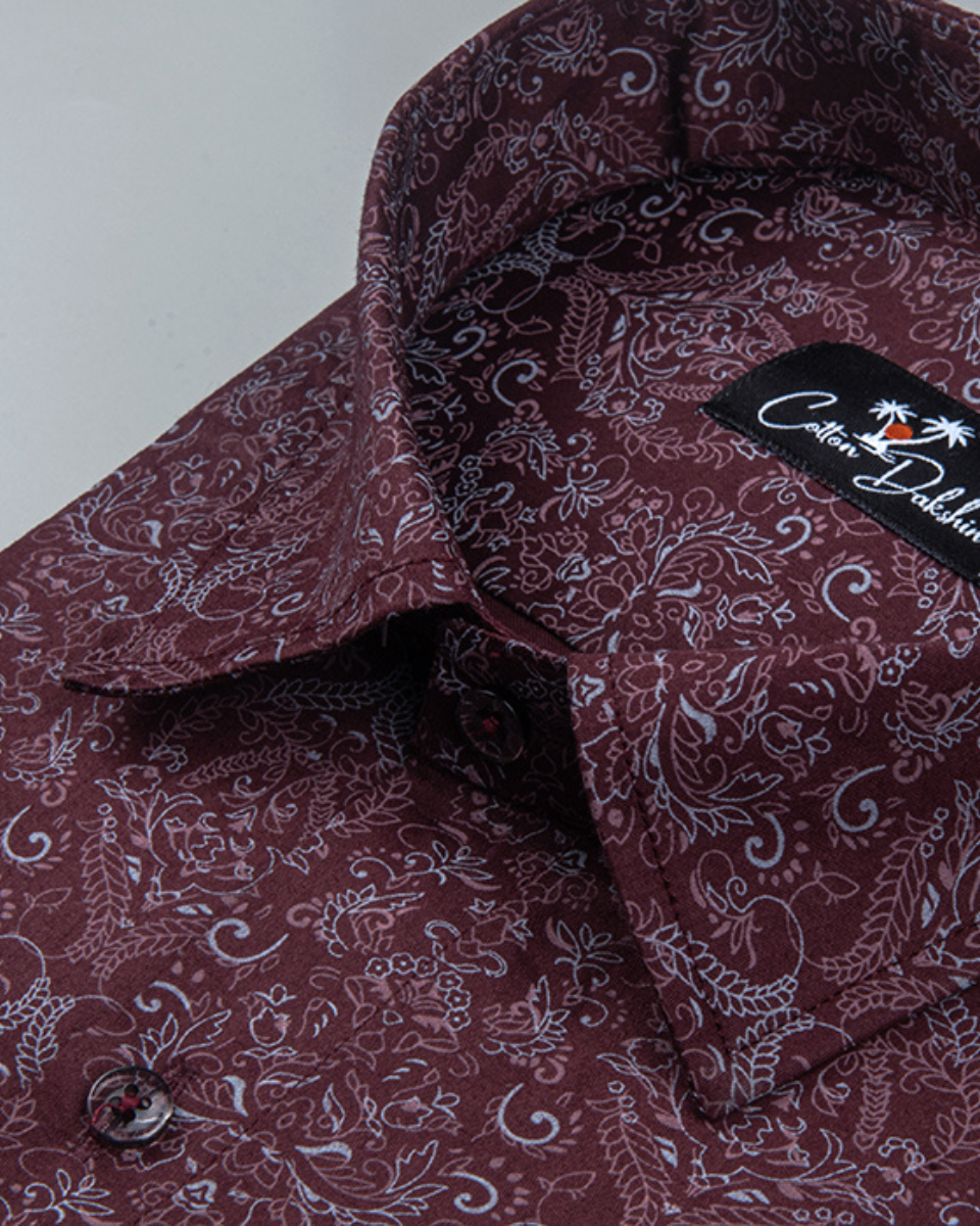 Cotton Marrun Rajwada Print Shirts for Men