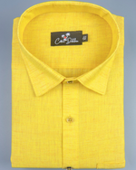 Linen golden yellow Colour Shirts for Men