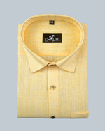 Linen Light Yellow Colour Shirt for Men