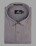 Blended Linen Gray Colour Shirts For Men