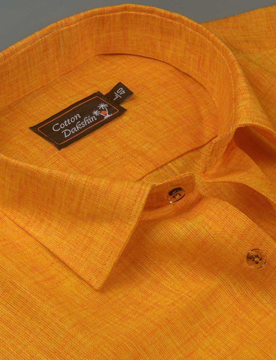Linen Mustard Colour Shirts for Men