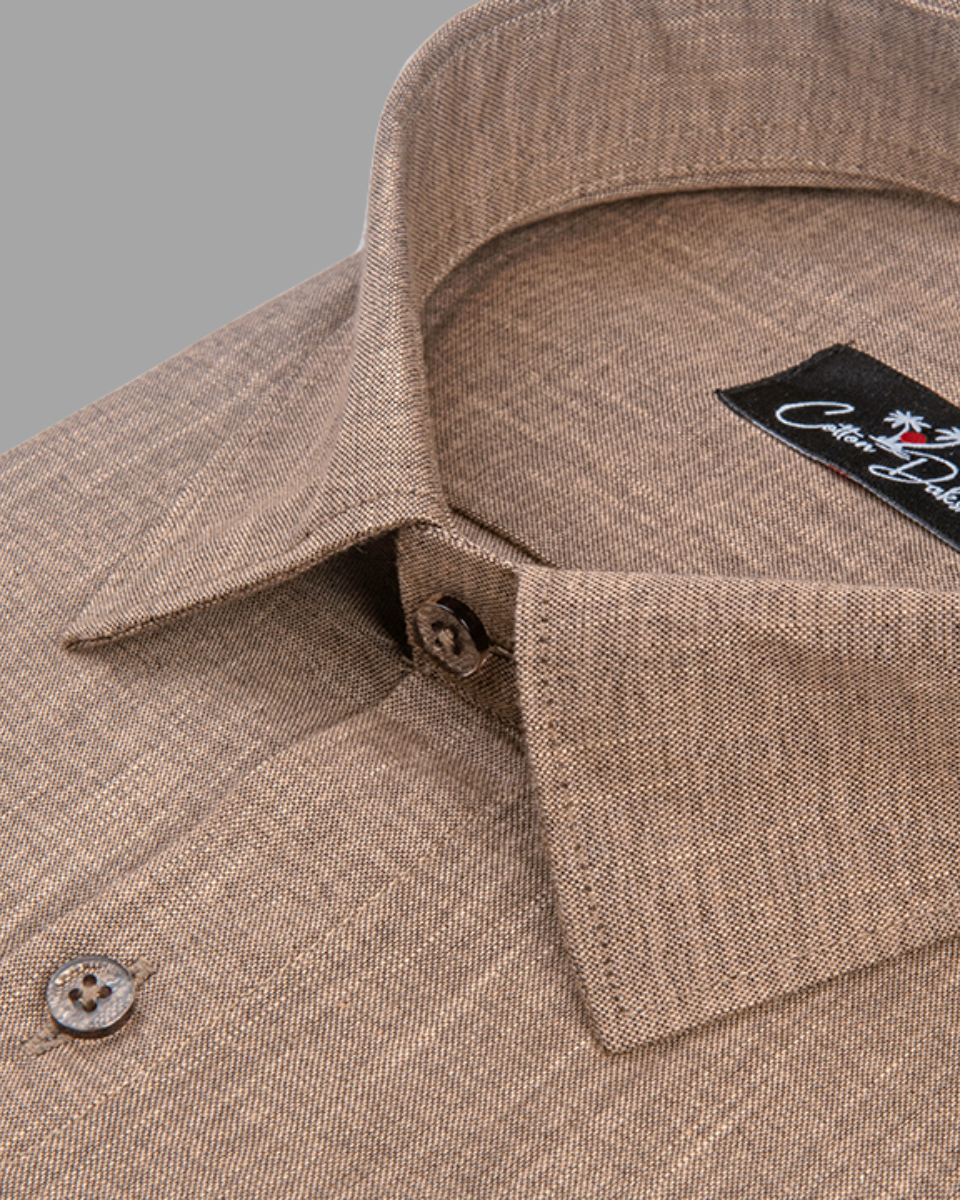 Blended Linen Fone Colour Shirts For Men