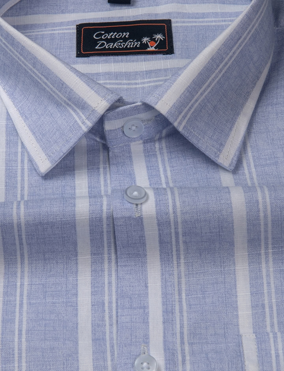 Slub Linen Lavenderwith White Lining Shirts for Men