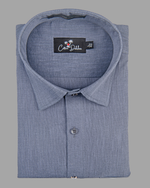 Blended Linen Ice Gray Colour Shirts For Men