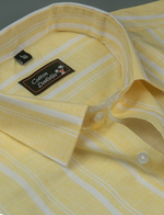 Slub Linen Yellow with White Lining Shirts for Men