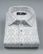 Cotton Cream with Rajwada Print Shirts for Men