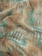 Cotton Printed Rama with Orange mix Print Shirts for Men