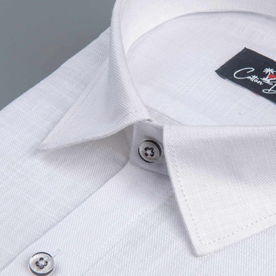 Blended Linen White Shirts For Men