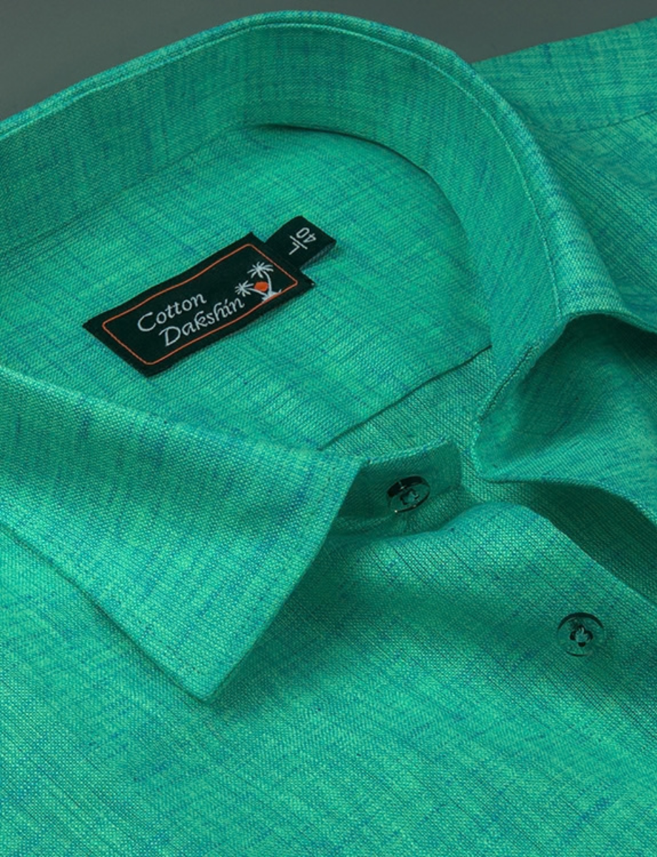 Linen Rama Blue Mix Colour Shirts for Men