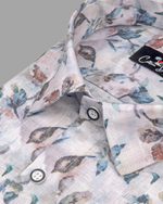 Italian Linen Mix Rama Brown Print Shirts