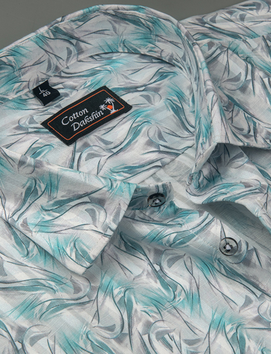 Cotton Printed white Rama Mix Zickzack Print Shirts for Men