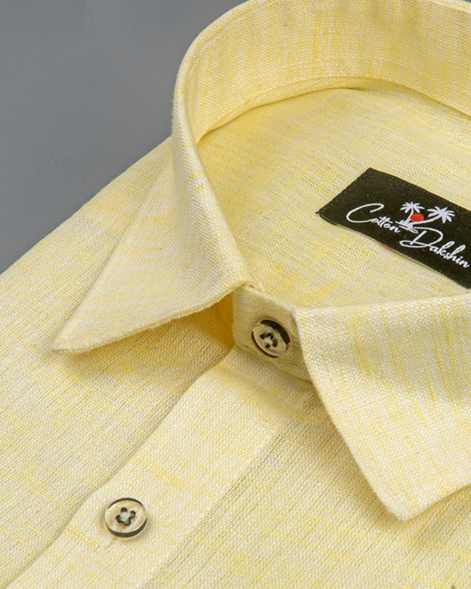 Linen Lemon Colour shirts for Men