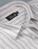 Linen White with Gray Lining Shirts for Men