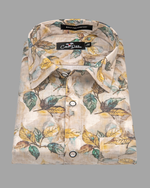 Italian Linen Fone With Yellow Rama Batel Print Shirts