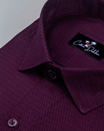 Wine Colour Dobby Cotton Shirts for Men