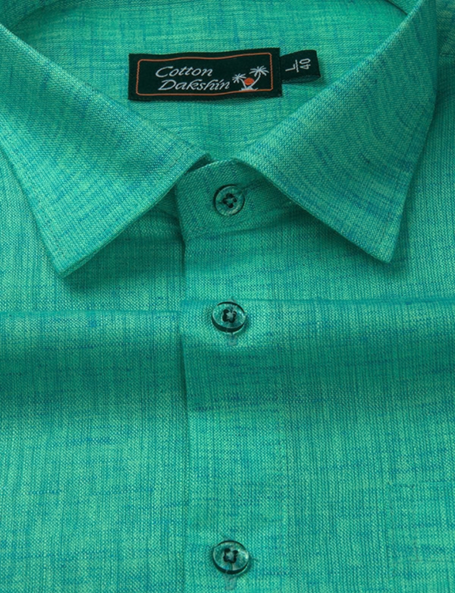 Linen Rama Blue Mix Colour Shirts for Men