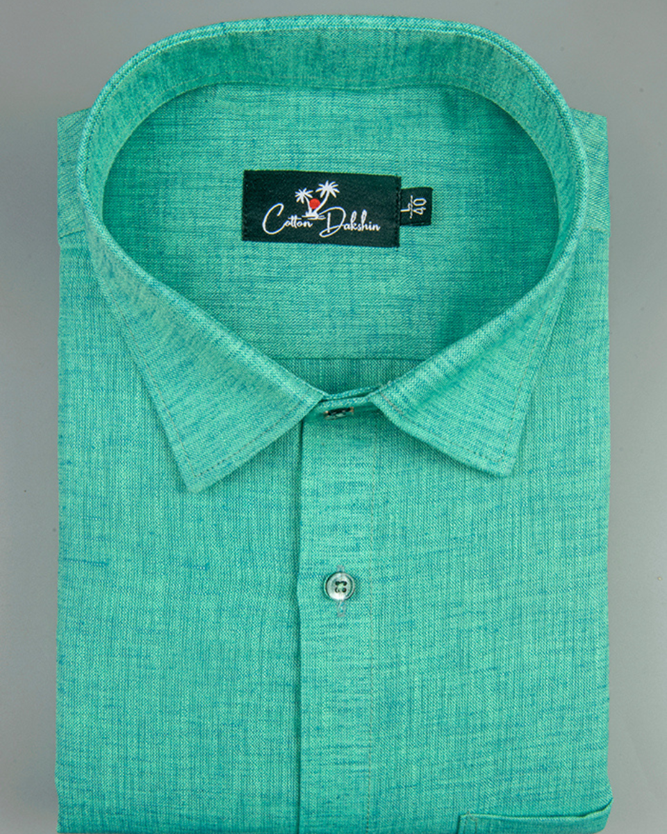 Linen Rama Green Colour shirts for Men