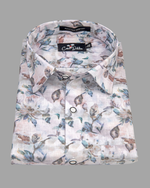 Italian Linen Mix Rama Brown Print Shirts