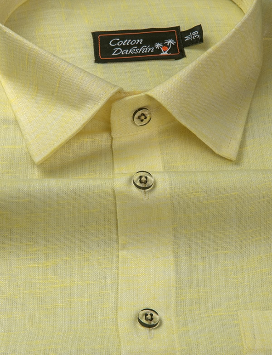 Linen Lemon Colour Shirts for Men