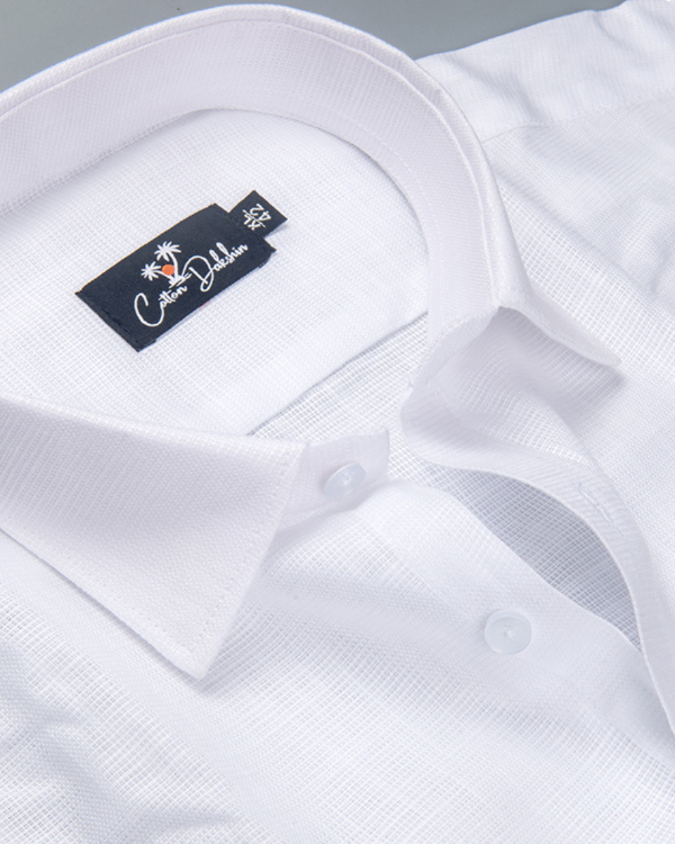 Belgium Linen White Shirts for Men