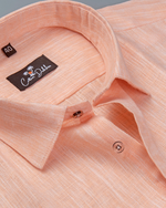 Linen Light Orange Colour Shirt for Men