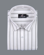 Linen white with Grey Lining Shirts for Men