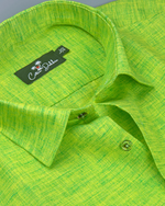 Linen Parrat Green Colour Shirts for Men
