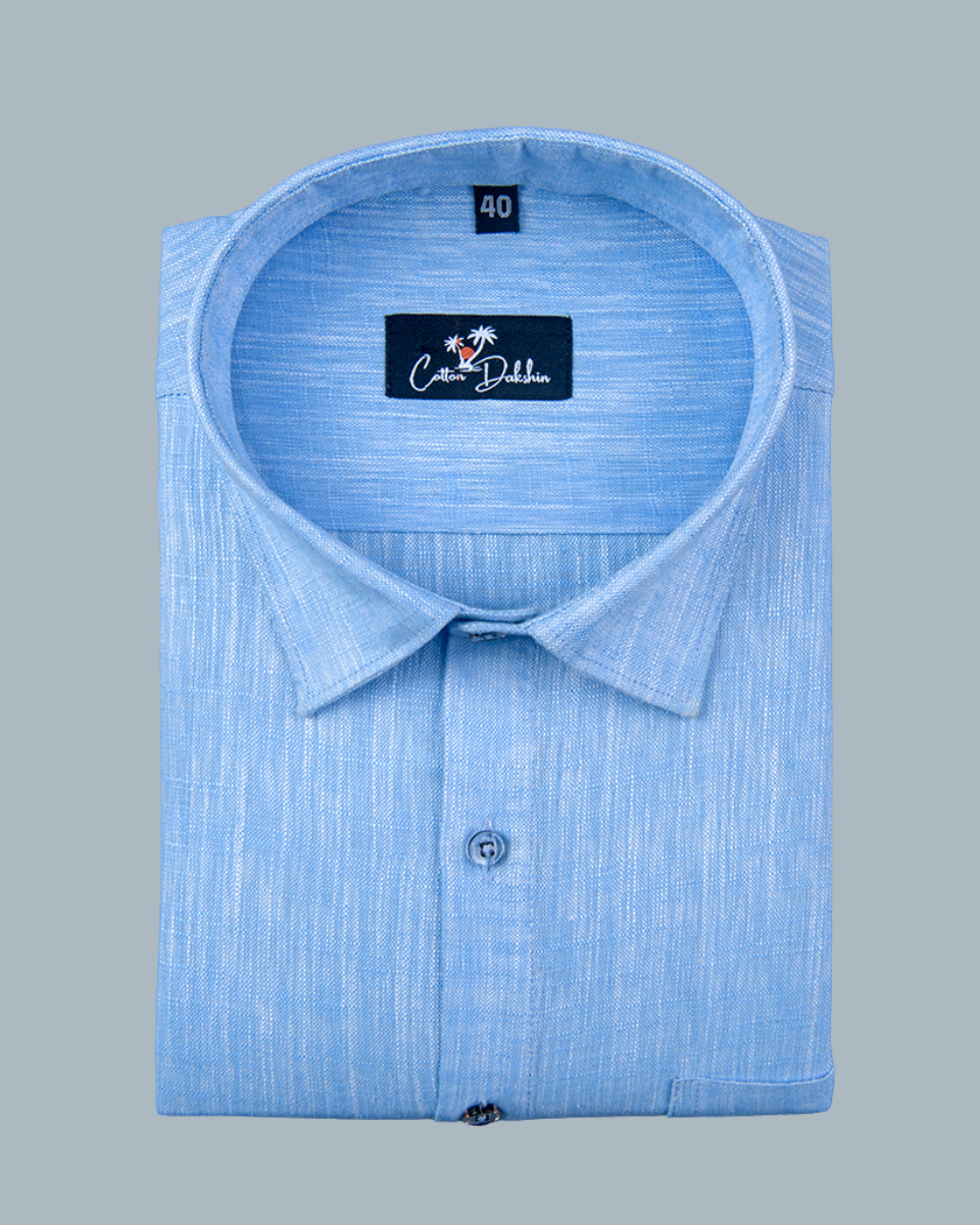 Linen Light Blue Colour Shirt for Men