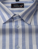 Linen Boss Patta Sky Blue Colour Shirts