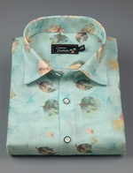 Linen Prime Rama with Fone Flower Print Shirts for Men
