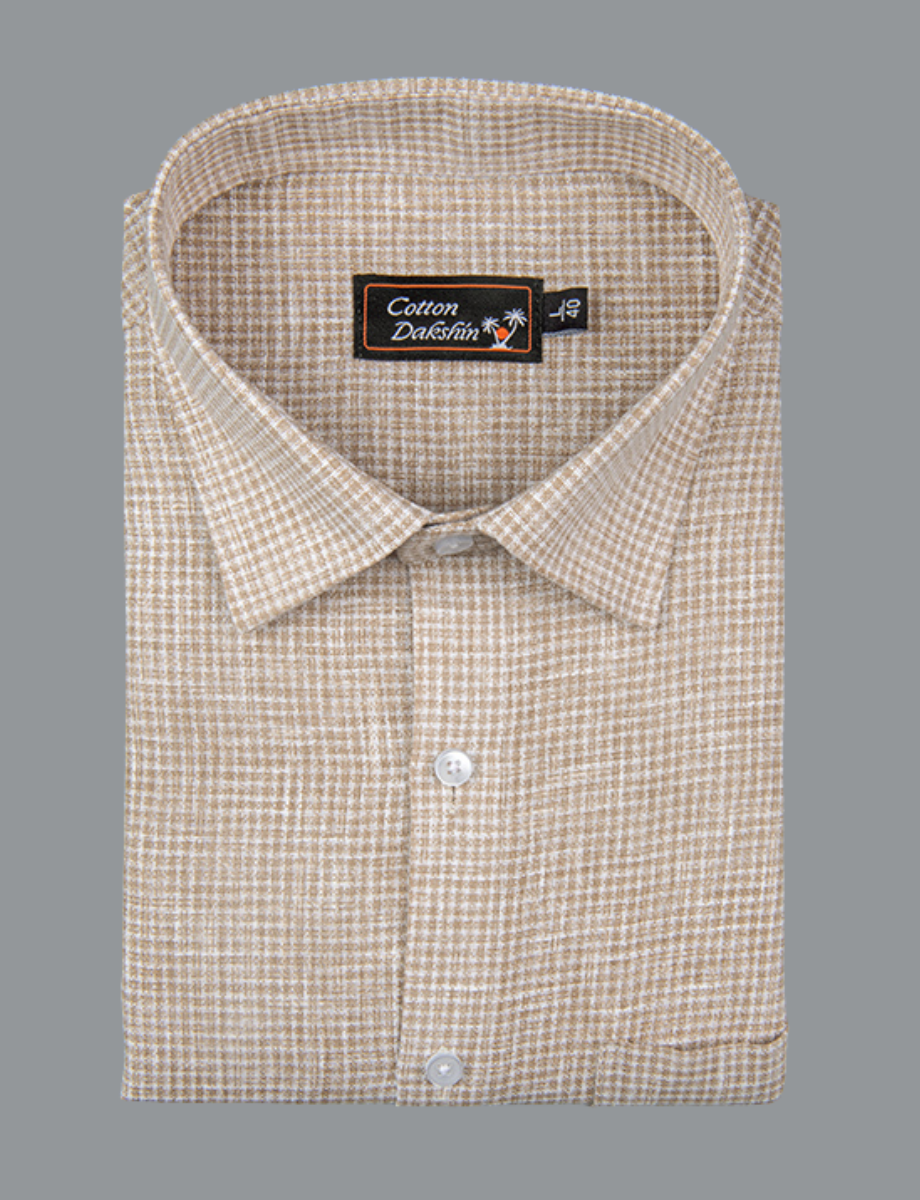 Linen Fone Colour Checks Shirts for Men