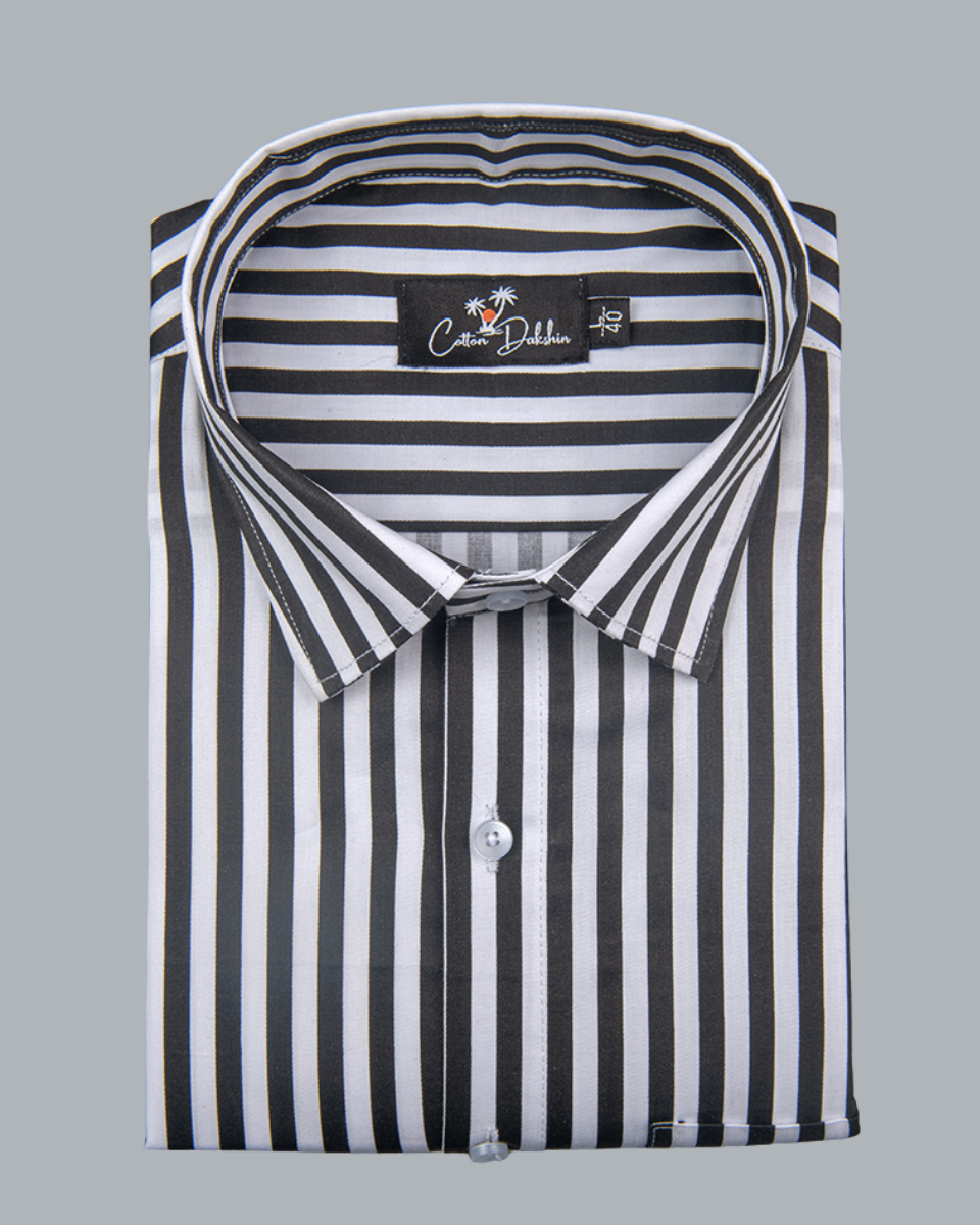 Cotton White with Black Linning Shirts for Men