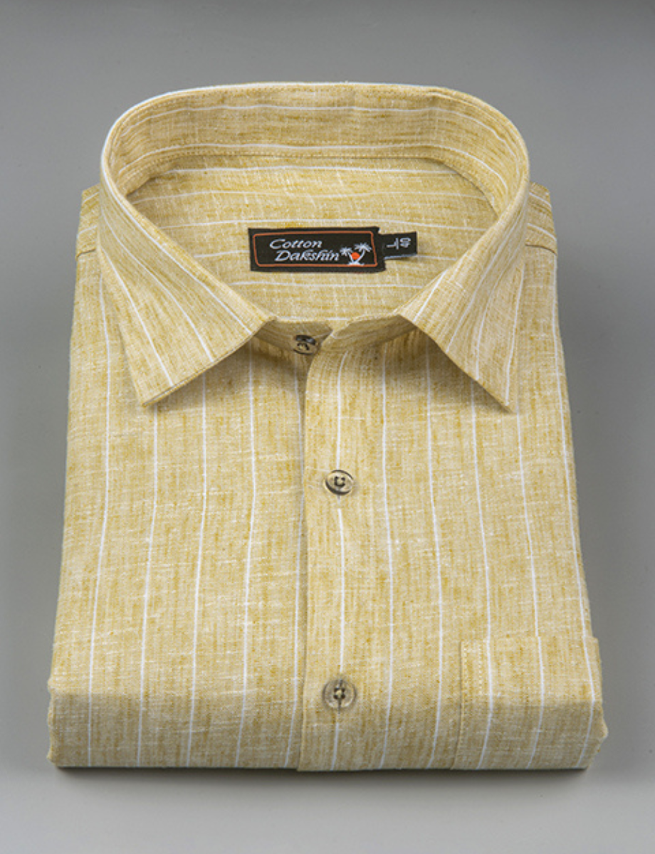 Euro Linen Yellow Golden with Lining Shirts for Men
