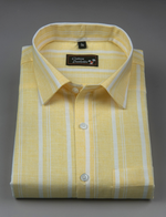 Slub Linen Yellow with White Lining Shirts for Men