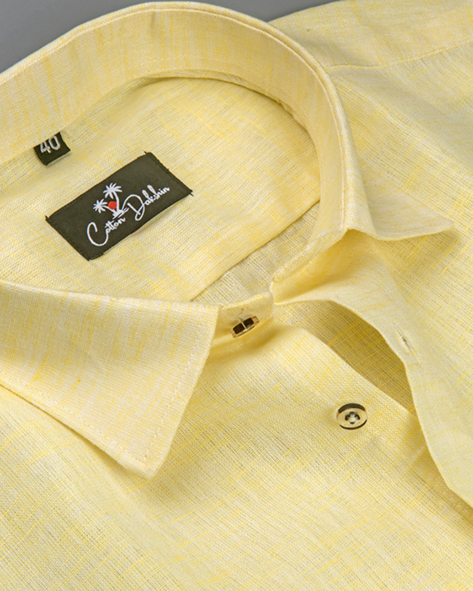 Linen Lemon Colour shirts for Men