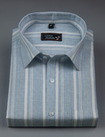 Slub Linen Sky Blue with White Lining Shirts for Men
