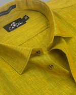 Blended Linen Mehandi Colour Shirts For Men