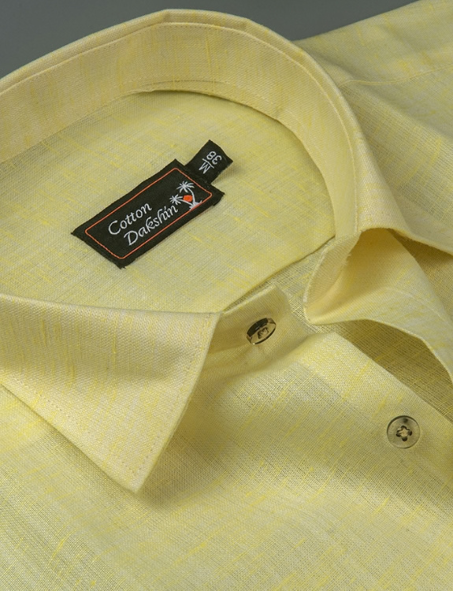 Linen Lemon Colour Shirts for Men