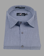Blended Linen Ice Gray Colour Shirts For Men