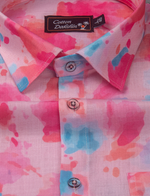 Linen Prime Pink with Sky Print Shirts for Men